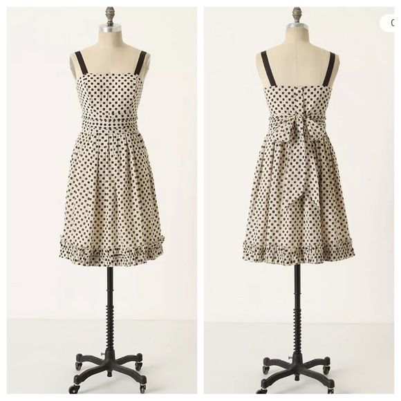 New! Anthropologie Zehevali by Geminola Chocolate Chip Dot Dress 35193 - Picture 1 of 16